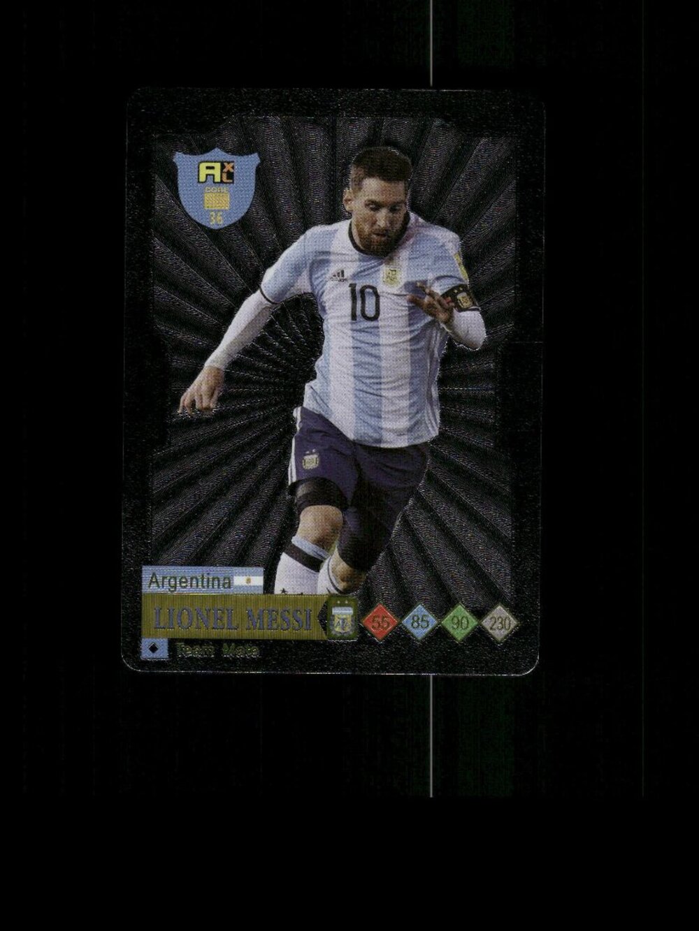 METALLIC BLACK Lionel MESSI Card MESSI Soccer Card ARGENTINA FIFA WORLD CUP